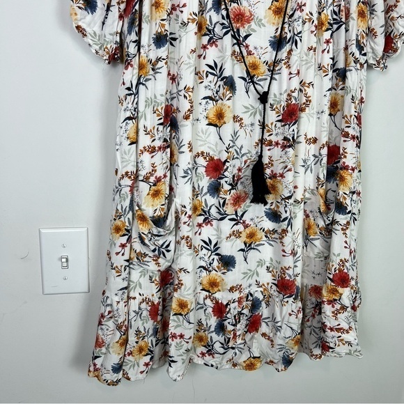Altar'd State mini dress womens L Floral Spring Loose Fit Tie string neck - Picture 8 of 11